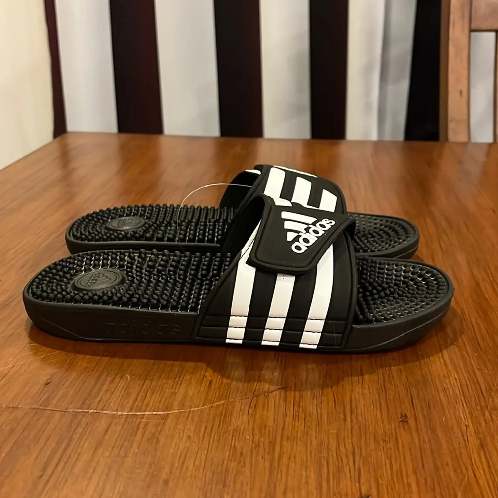 Adidas Adissage Slides Sandals Shoes new black white G28841 WOMEN’S 8